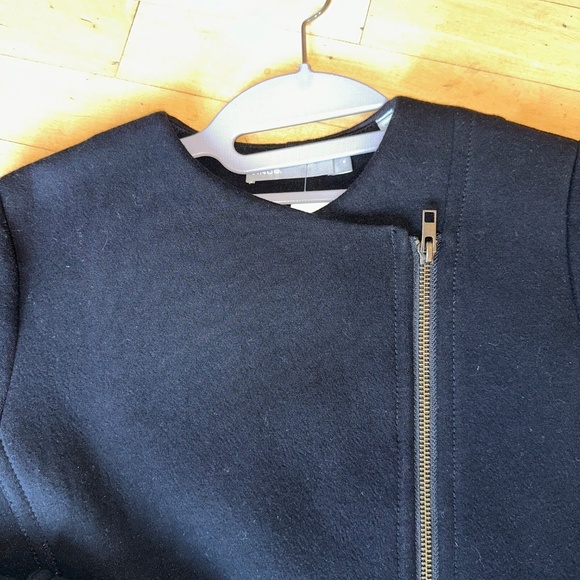 VINCE black asymmetrical Moto Jacket, 0,  DH - Picture 6 of 7